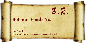 Bohner Romána névjegykártya